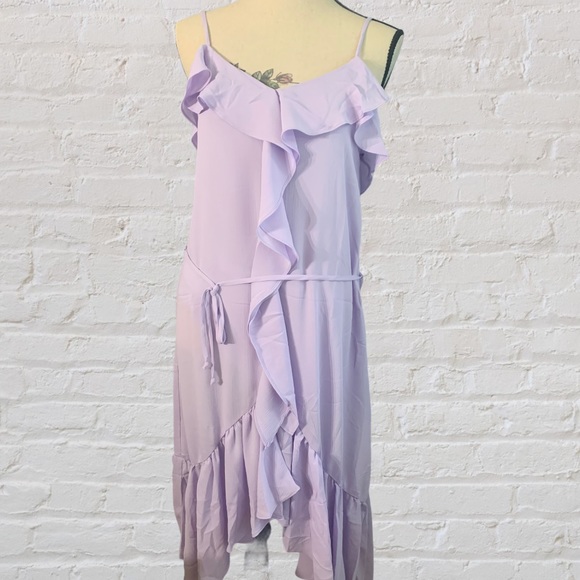 ❌DONATED❌Lilac Purple Ruffled Cascading Tie Waist Dress - Picture 5 of 14